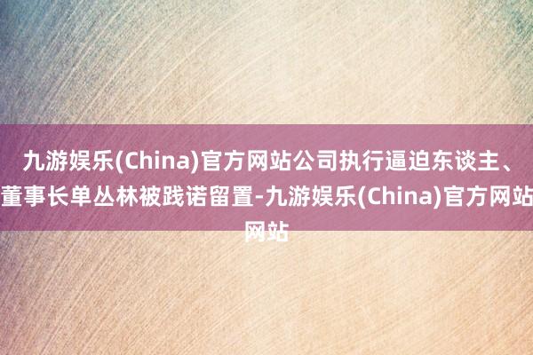 九游娱乐(China)官方网站公司执行逼迫东谈主、董事长单丛林被践诺留置-九游娱乐(China)官方网站